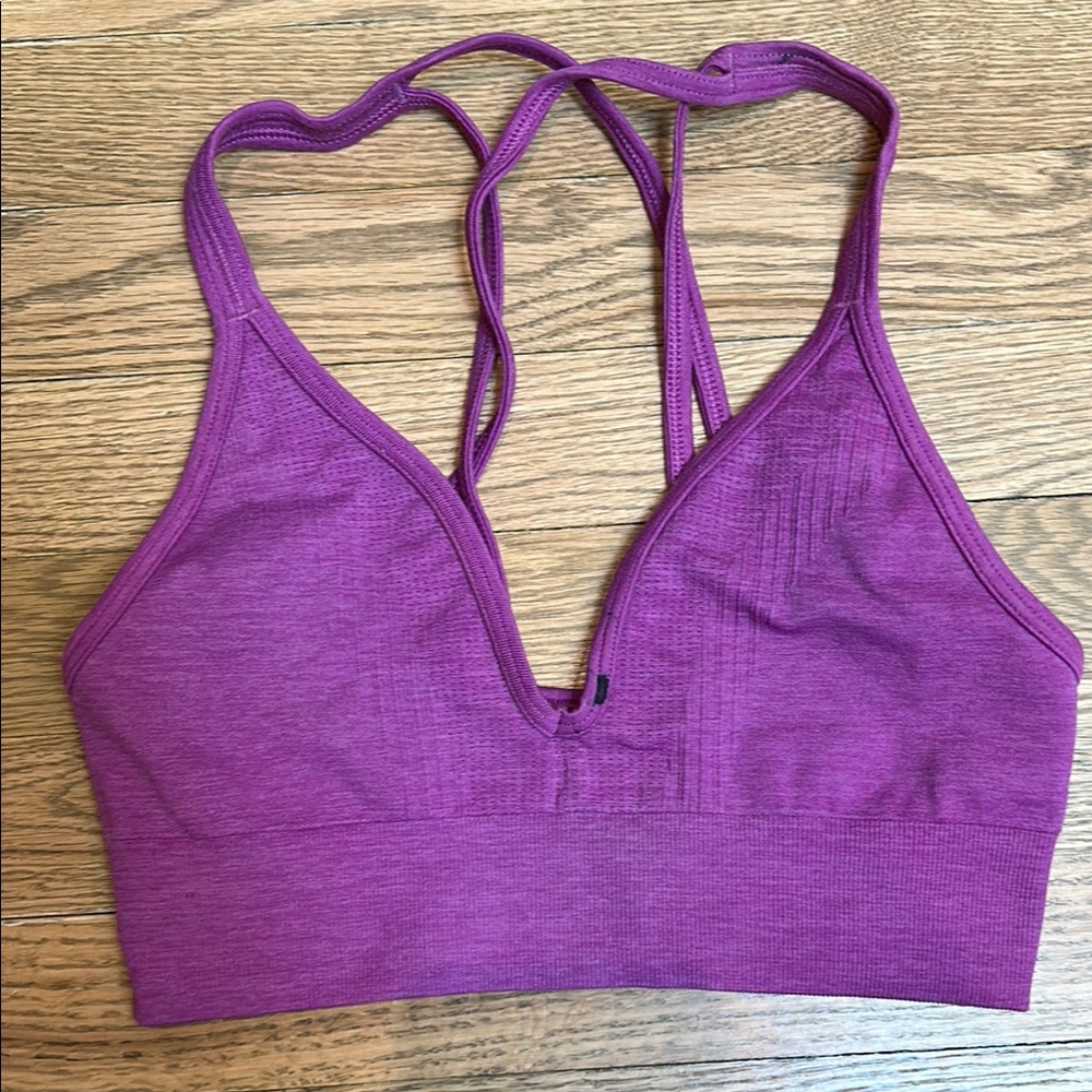 Lululemon Purple Sports Bra with Cross-Back Design